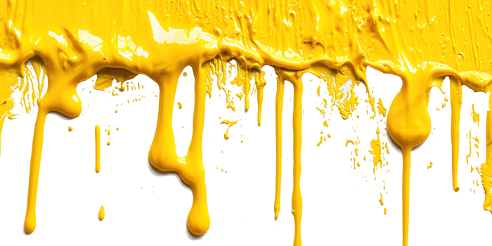 AI generated Yellow Paint Drips on Transparent Background, Fluid Art Design, Dynamic Flow of Vibrant Color, Perfect for Abstract and Artistic Backgrounds png