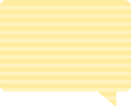 Blank cute pastel yellow speech bubble. Flat design illustration. png