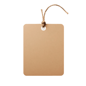 AI generated Blank Cardboard Hanging Tag with Twine on transparent Background png