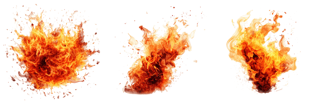 AI generated fire flames on transparent background png