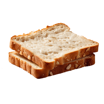 AI generated Crunchy bread pieces isolated on transparent background png