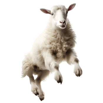 AI generated Sheep jumping PNG