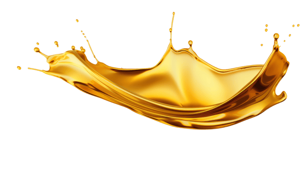AI generated Golden oil splash cut out png