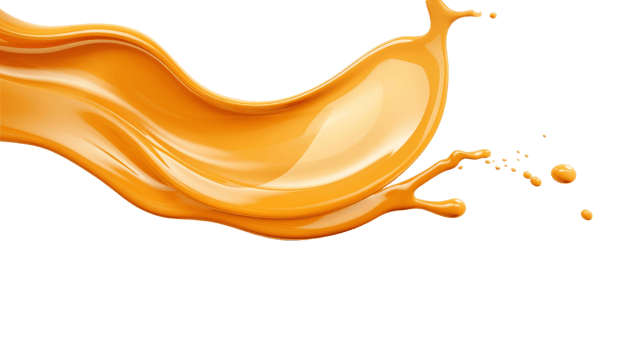 AI generated Delicious caramel splashes isolated on white background, cut out png