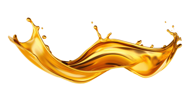 AI generated Golden oil splash cut out png