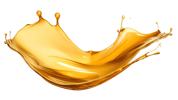 AI generated Golden oil splash cut out png