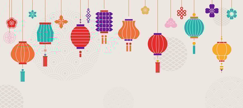 Chinese New Year 2024 , Year of the Dragon. for banner, header, poster. Geometric vector flat modern style