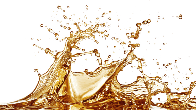 AI generated Golden oil splash cut out png