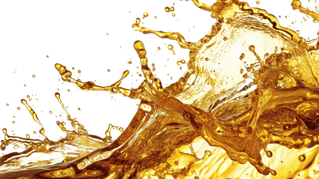 AI generated Golden oil splash cut out png