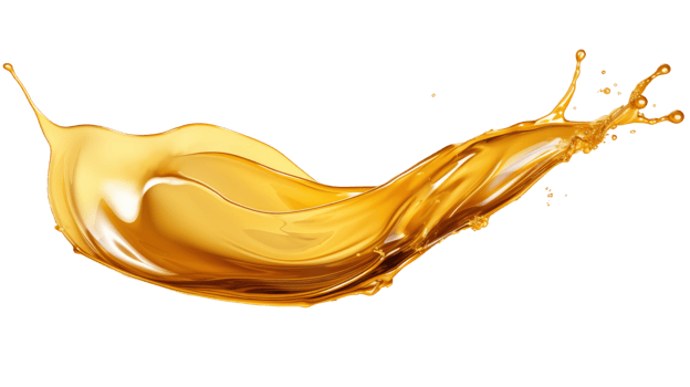 AI generated Golden oil splash cut out png