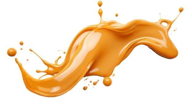 AI generated Delicious caramel splashes isolated on white background, cut out png