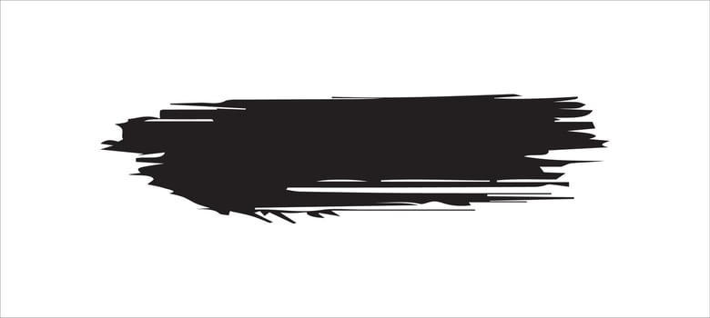 Black paint brush strokes, ink splashes and artistic design elements. Free PNG vector