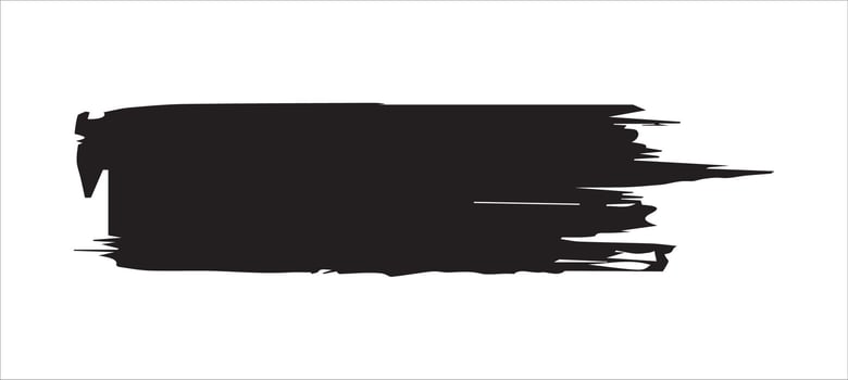 Black paint brush strokes, ink splashes and artistic design elements. Free PNG vector