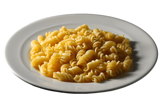 AI generated Fusilli pasta on a white plate PNG