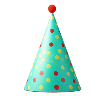 AI generated Colorful Birthday Party Hat Isolated Cutout on Transparent Background png