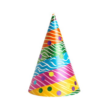 AI generated Colorful Birthday Party Hat Isolated Cutout on Transparent Background png