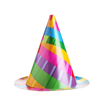 AI generated Colorful Birthday Party Hat Isolated Cutout on Transparent Background png
