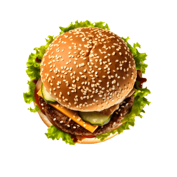 AI generated Top view burger PNG