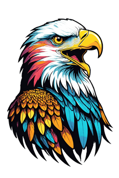 AI generated Eagle head with flowers for t-shirt design on transparent background png
