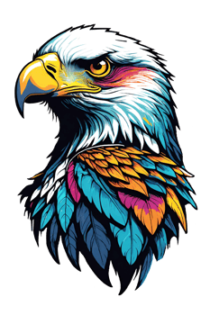 AI generated Eagle head with flowers for t-shirt design on transparent background png