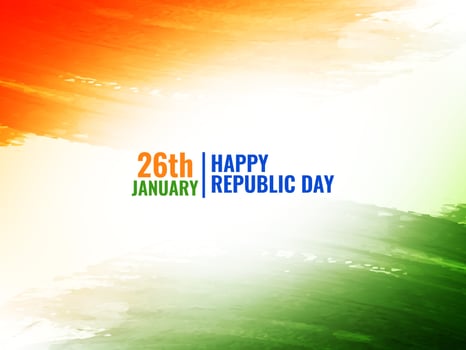 Indian flag theme Republic day watercolor texture design background vector