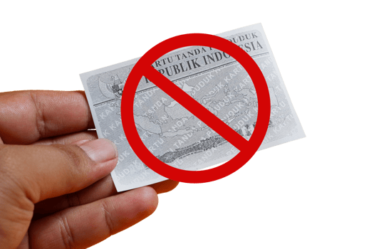 photocopy of Kartu Tanda Penduduk or KTP and not symbols. identity card for Indonesian citizens. the concept of prohibiting the use of photocopies of ID card png