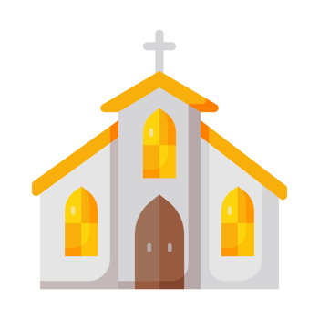 AI generated Church icon png