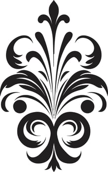 Ornate Whispers Decorative Floral Icon Blossom Melody Floral Element Emblem vector