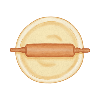 AI generated Wooden Rolling pin and dough png