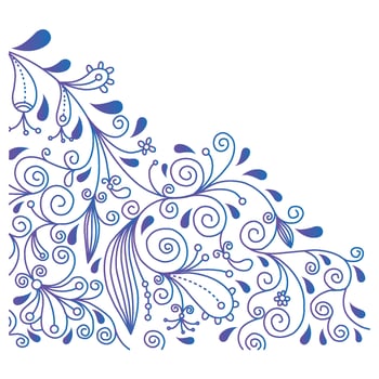 floral decorative oriental ornament corner abstract vector illustration