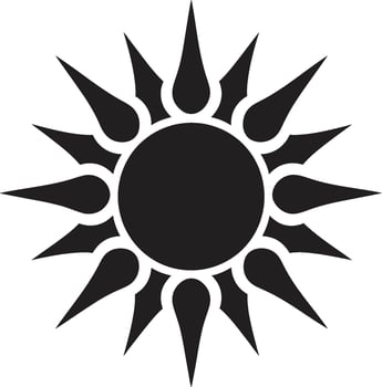 Glorious Glimpse Sun Insignia Vivid Vista Sun Icon vector