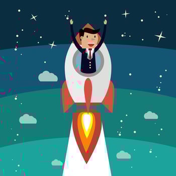 Businessman growing success. vector