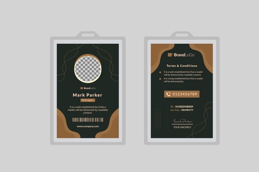 Coffee shop Id card template vector
