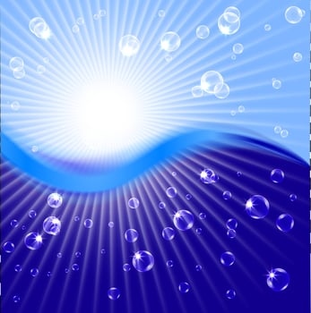 Wave of bubbles. vector