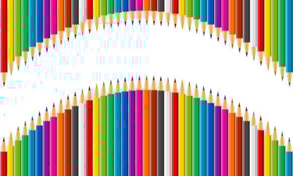 Rainbow vector set of colored pencils