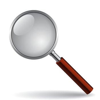 Magnifying glass isolated on white vector