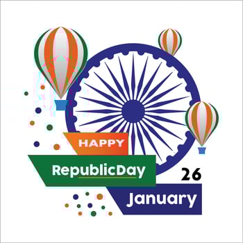 Indian republic day 26th january background vector