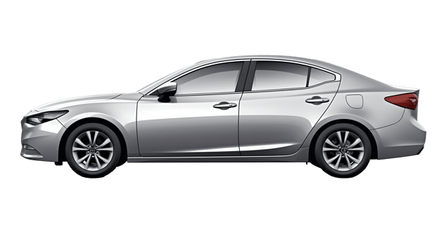 AI generated Side view grey sedan car PNG