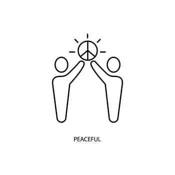 peaceful concept line icon. Simple element illustration. peaceful concept outline symbol design. vector