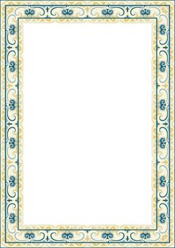 Decorative pattern frame with floral ornaments for cards and invitations png