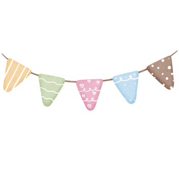 Watercolor colorful bunting illustration.Festive elements clipart. png