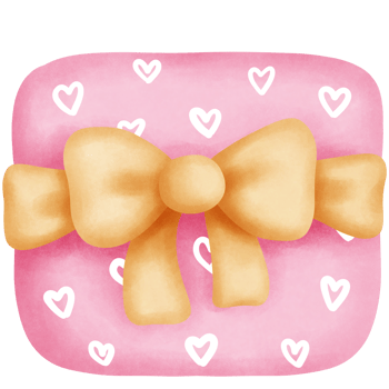 Watercolor pink gift box with yellow ribbon bow illustration.Hand drawn watercolor element for party decorations. png