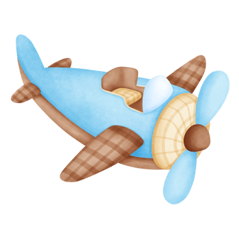 Watercolor blue airplane illustration.Vintage airplane. png