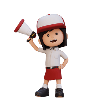 3D cute girl Character Holding a Megaphone png