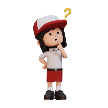 3D cute girl thinking clueless png