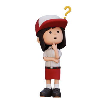 3D cute girl thinking clueless png