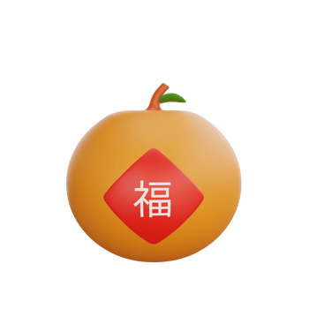 3D illustration of Chinese Orange icon Chinese New Year design png