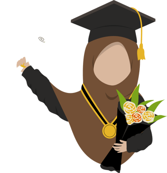 Illustration of muslim Woman graduation png