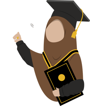Illustration of muslim Woman graduation png