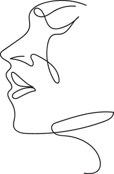 Woman Line Art, Flower head Feminine Illustration, Woman face with flowers line, Minimalist Logo, Line Drawing, Nature Organic Cosmetics Makeup, vector